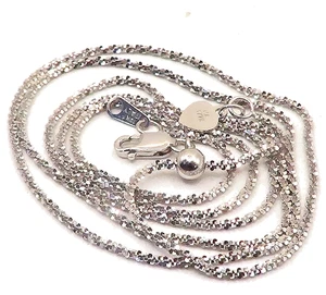 SCHÖNE MASSIVE VERSTELLBARE KETTE 14K WEISSGOLD DIAMANTSCHLIFF 22 ZOLL LANG - Bild 1 von 8