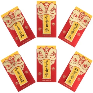  6 Pezzi Buste Soldi per Risparmiare Contanti Capodanno Cinese Riempimento Rosso - Foto 1 di 12