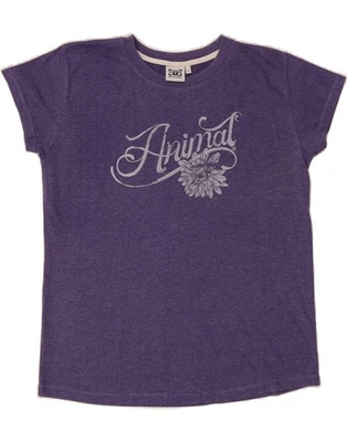Camiseta gráfica feminina ANIMAL Reino Unido 12 poliéster roxo médio BA08 - Imagem 1 de 3
