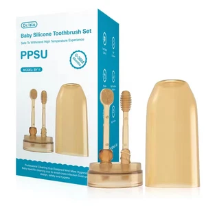 Cepillo de lengua de silicona para bebés 3 en 1 cepillo de dientes para cuidado bucal para bebés pequeños - Imagen 1 de 11