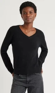 Macy's Charter Club 2-fädig 100% Kaschmir weich warm schwarz Pullover Sweater Large - Bild 1 von 13