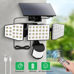 Lámpara Solar LED con Detector de Movimiento 5W 400lm Recargable 3 Modos Lámpara Exterior - Imagen 1 de 12