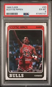 1988 Fleer Scottie Pippen RC #20 Chicago Bulls PSA 6 EX-MT - Picture 1 of 2
