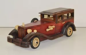 Coche Madera Nostalgia a Escala Oldtimer L 37cm Nostálgico Modelo De Hecho - Imagen 1 de 4