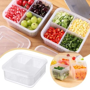 Tech Divided Veggie Tray With Lid Stackable Vegetable Storage Relish Serving - Picture 1 of 11