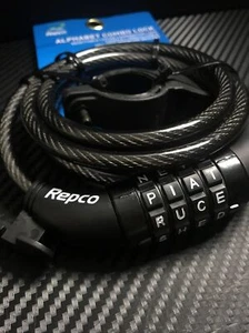 Repco Combo Combination Code Lock Bike Scooter 1.8M Tough Steel Cable NEW - Picture 1 of 5