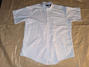 Lands End Men's Regular Size 17 1/2 Light Purple Button Up Short Sleeve Shirt - Picture 1 of 5