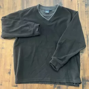Suéter Akwa Polar Hecho en EE. UU. Cuello en V Para Hombre Talla L Gris Oscuro Años 90’s - Imagen 1 de 3