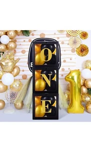 1st Birthday Decorations for Boy ONE Balloons Boxes for Boy Notorious One Black - Picture 1 of 5