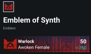 Emblem of Synth Destiny 2 EMBLEM CODE 24 hour delivery! PS4/PS5/PC/XBOX - Picture 1 of 3