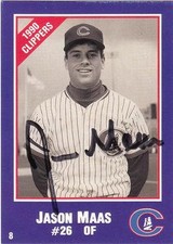JASON MAAS Autographed Signed 1990 Columbus Clippers card New York Yankees