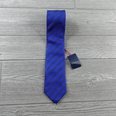 NEW ATELIER F&B Mens One Size Blue Silk Diagonal Stripe Design Classic Tie NWT - Image 1 of 4
