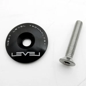 Tappo superiore e bullone stelo manubrio in lega CNC anteriore 28,4 mm (1 1/8") - nero - Foto 1 di 2