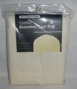 Container Store Cotton Gusseted Coat Jacket Bag 24x4x62 Natural Color 62" Long - Picture 1 of 4