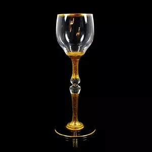 Rare stemmed glass with etched gold decor, designed Carl Georg von Reichenbach - Picture 1 of 7