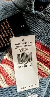 $125 Ralph Lauren Polo Niñas Linda Bandera Sudadera con Capucha Talla M 8-10 Nuevo con Etiquetas 100% Algodón Foto 1 de 4