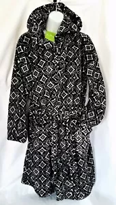 Vera Bradley Concerto Hooded Fleece Robe Bathrobe Plush Soft Pocket Small Medium - Picture 1 of 12
