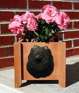 Pomeranian Planter Flower Pot Black - Picture 1 of 1