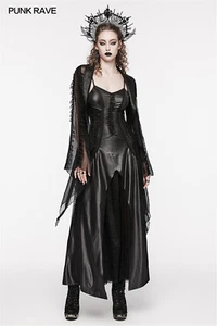 PUNK RAVE Womens Gothic Steampunk Sleeveless Rock Party Black Long Evening Dress - Bild 1 von 28