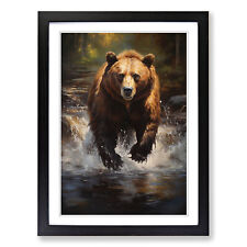 Bear Realism Wall Art Print Framed Canvas Picture Poster Decor Living Room