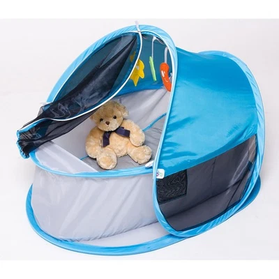 Pop Up Bassinett Travel Crib Moses Basket Blue Birth to 6 months - Image 1 of 4