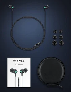 VEENAX M3 Wired Earbuds Headphones, Stereo Earphones with Microphone and Ex (2) - Picture 1 of 7