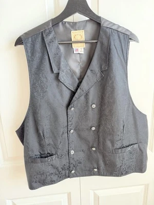 Wah Maker Men’s 100% Silk Western Vest XXL Black – Made in USA - Image 1 of 4