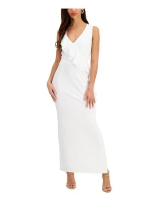 Vestido formal de longitud completa blanco sin mangas CONNECTED APPAREL 6 Foto 1 de 3