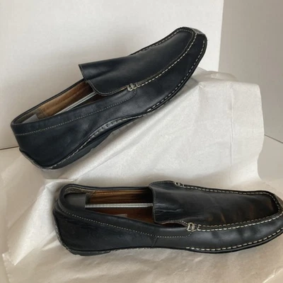 Mocasines cómodos sin cordones de cuero para conducir Franco Fortini Max para hombre negros talla 13D Foto 1 de 4