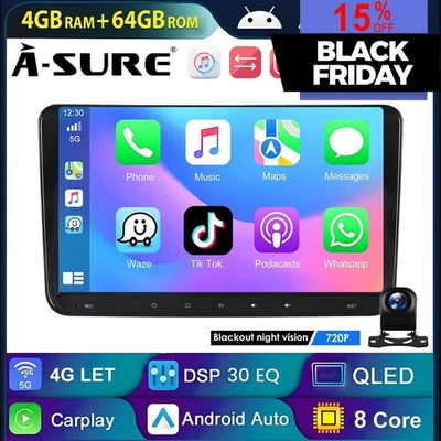 8Core 4+64G Android 14 Autoradio CarPlay Navi für VW Golf 5 6 Touran Caddy Jetta - Bild 1 von 4