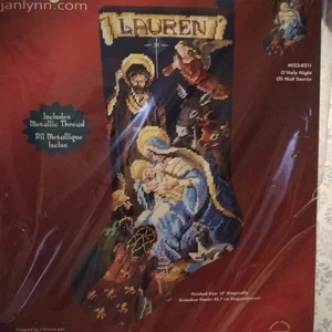 Nuevo Janlynn O'Holy Night Navidad Medias Bordado Kit María José Jesús 18"T - Imagen 1 de 14