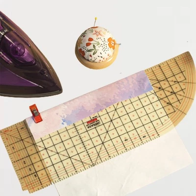 Hot Hem Ruler, Non Slip Handmade Hem Sewing Supplies for Measuring Press - Image 1 of 4