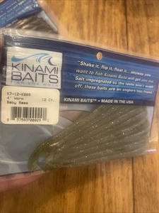KINAMI 4" K-7 12 Count DROP SHOT WORMS K7-12-K809 Baby Bass New Package - Picture 1 of 3