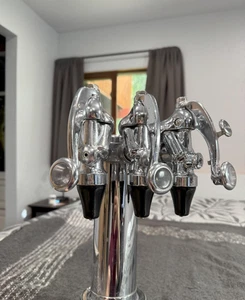 Vintage Bastian-Blessing 3-Tap Soda Fountain Tower 1950's Chrome Dispenser - Picture 1 of 12