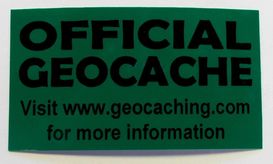 3 x Cache stickers for Geocaching black print on green sticker - Image 1 of 1