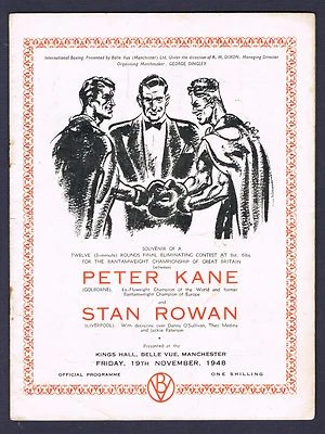 RARE 1948 PETER KANE ROWAN boxing program TOMMY FARR Hill Exley Dilks Buxton - Image 1 of 2