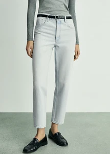 MNG The Mom Jeans High Waist Ankle Gr. 2 helle Waschung Taschen Reißverschluss Y2K Freizeit - Bild 1 von 12