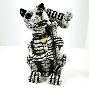 Decoración de Halloween Esqueleto Perro Sosteniendo Boo Hueso Signo Figura de miedo 10 pulgadas - Imagen 1 de 10