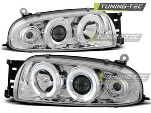 FARI ANTERIORI HEADLIGHTS FORD FIESTA MK4 10.95-08.99 ANGEL EYES CHROME - Bild 1 von 1