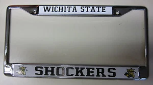 Wichita State Shockers Metal Chrome License Plate Tag Frame Cover - Picture 1 of 2