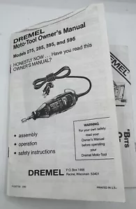 Lote Manual del Propietario Dremel Moto-Tool – Modelos 275, 285, 395, 595 + Bits Info - Imagen 1 de 3