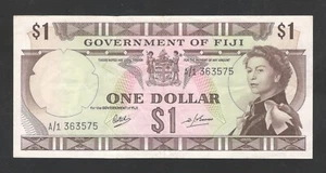 1969 Fiji 1 Dollar Note. - Picture 1 of 2