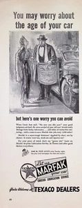 VINTAGE 1940s Print Ad ~ Texaco Marfak Lubrication ~40-point Lubrication Service - Picture 1 of 1