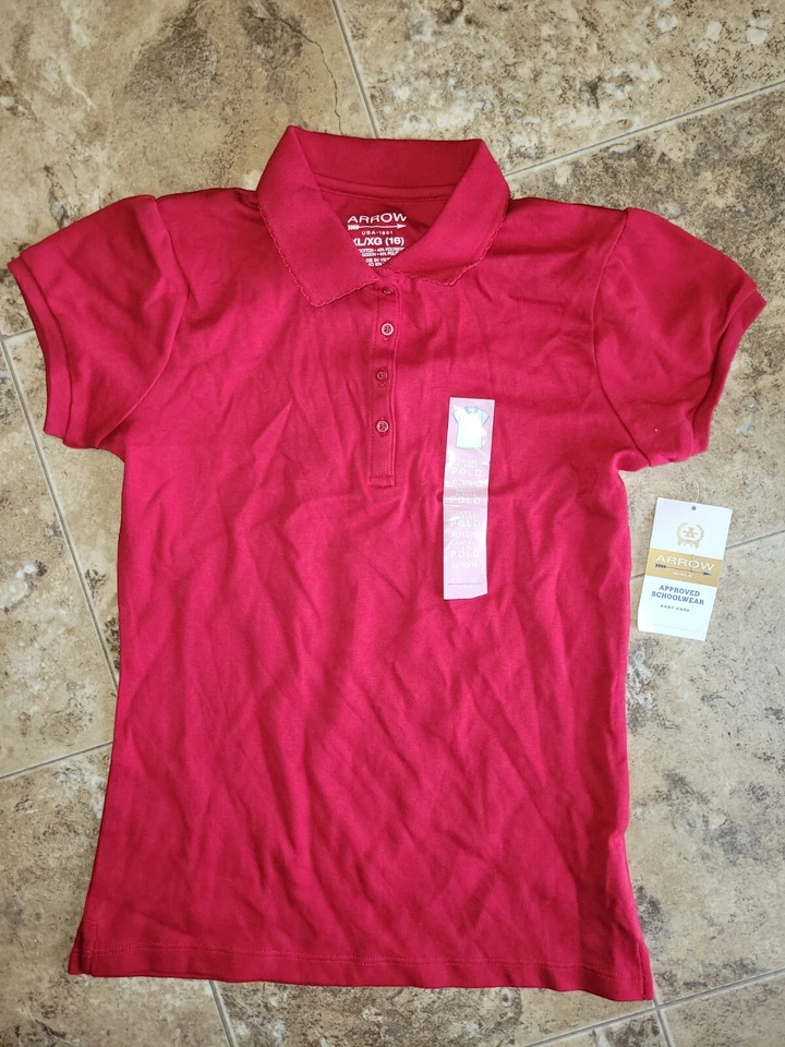 Arrow Niñas Uniforme Escolar Polo Manga Corta Camisa Jersey Tejido Rojo XL X-Large Foto 1 de 1