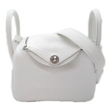HERMES Lindy Mini New White 2way Shoulder Bag Clemence leather Used Women B SHW