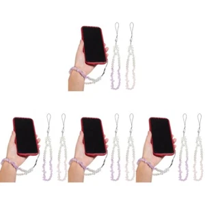 4 sztuki Naszyjnik na telefon komórkowy Biżuteria Koraliki Smycz telefoniczna Kryształ Pasek telefoniczny - Zdjęcie 1 z 12