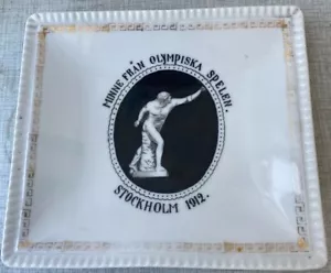 1912 Olympische Spiele Stockholm Schweden Porzellan Schale, Aschenbecher, Tablett SCHÖN!!! - Bild 1 von 4