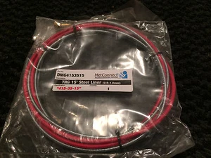 0,9-1,0 mm x 4,5 m 15 ft Tregaskiss Mig antorcha revestimiento cables de acero TRG 415-35-15 - Imagen 1 de 1