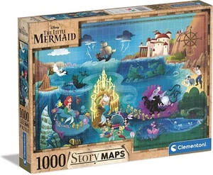 CLEMENTONI, Puzzle 1000 pièces Disney Maps La Petite Sirène, CLE39664 - Photo 1/2