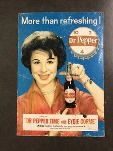 DR PEPPER Advertising Sign Pin Up Girl Eydie Gorme Vintage - Picture 1 of 12